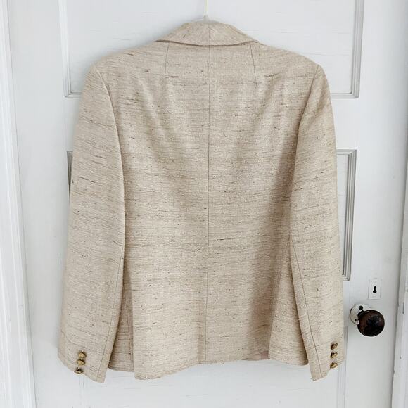 Vintage Devon Hall Cream Neutral Skirt Blazer Suit Set - Picture 4 of 16